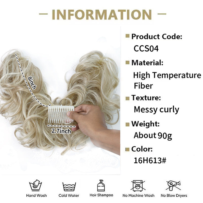 👱♀️ LIMITED-TIME 49% OFF! ✨ Clip-In Messy Side Comb Hair Bun – Instant Voluminous Updo, Heat Resistant 🎀