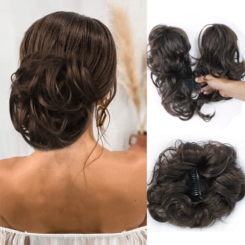 👱♀️ LIMITED-TIME 49% OFF! ✨ Clip-In Messy Side Comb Hair Bun – Instant Voluminous Updo, Heat Resistant 🎀
