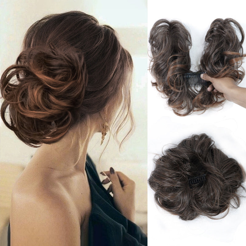 👱♀️ LIMITED-TIME 49% OFF! ✨ Clip-In Messy Side Comb Hair Bun – Instant Voluminous Updo, Heat Resistant 🎀