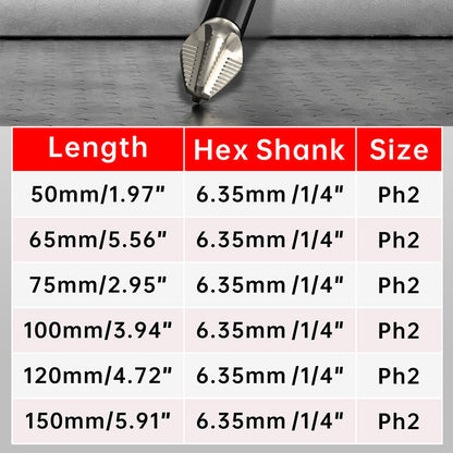 🔥Hot Sale🔥 6-Piece Phillips Screwdriver Bits Set（50%OFF）