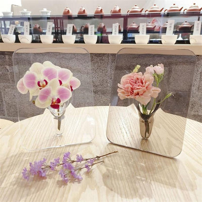 🏺 LIMITED-TIME 49% OFF! 💥 Photo Frame Shaped Clear Flower Vase – Nordic Style, Acrylic, Desktop Decor ✨