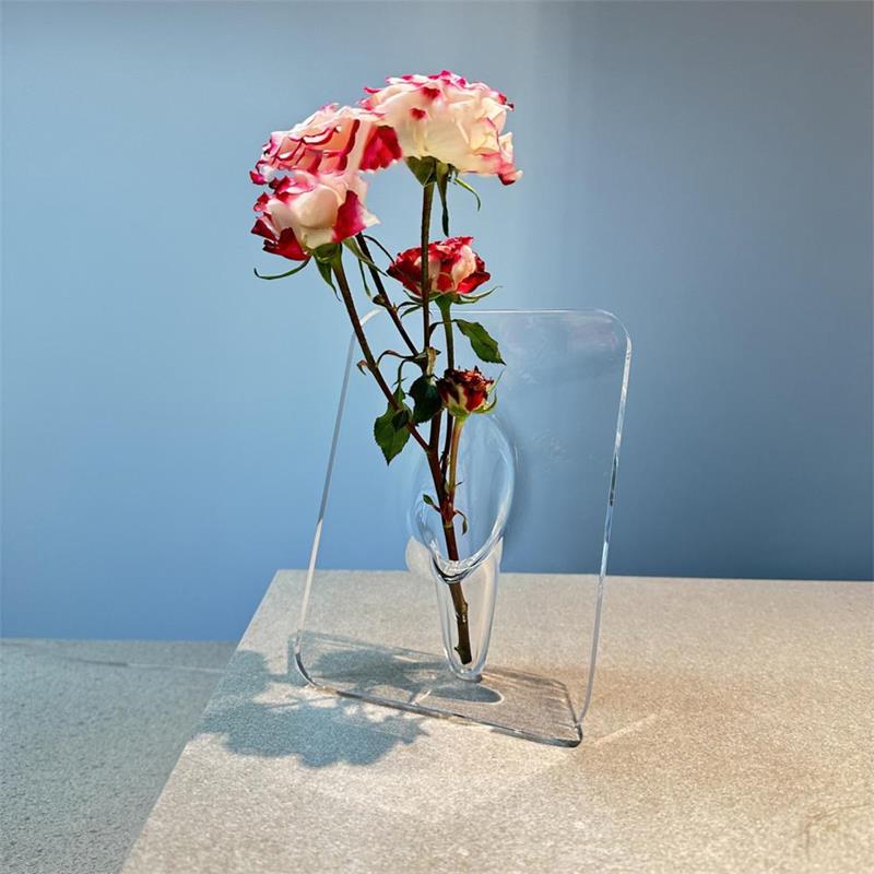 🏺 LIMITED-TIME 49% OFF! 💥 Photo Frame Shaped Clear Flower Vase – Nordic Style, Acrylic, Desktop Decor ✨