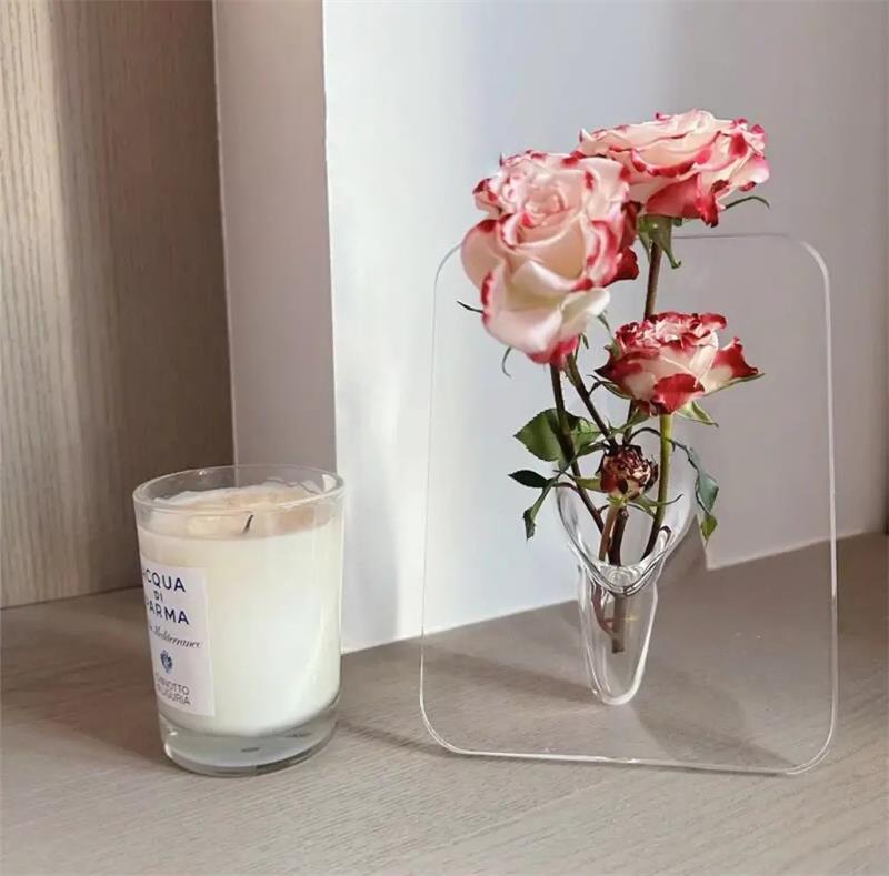 🏺 LIMITED-TIME 49% OFF! 💥 Photo Frame Shaped Clear Flower Vase – Nordic Style, Acrylic, Desktop Decor ✨