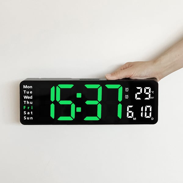 📢📢48% OFF !! ⏰16" Large Digital Clock with Temperature, Date, Auto DST, Night Light, Auto Brightness Dimmer