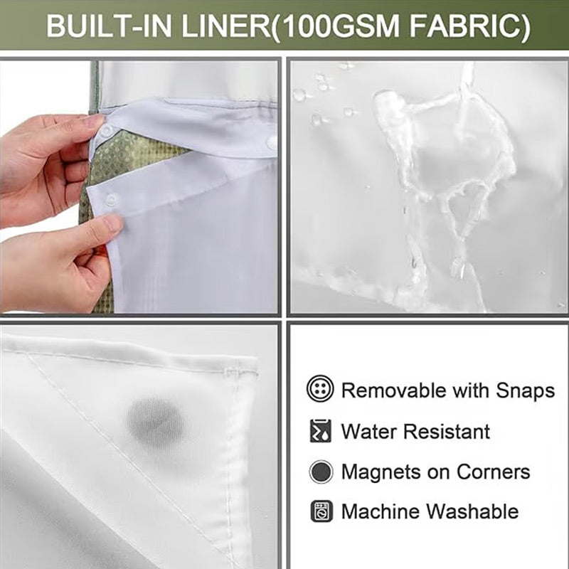 🔥HOT SALE🚿✨ Say goodbye to slippery bathrooms! Double-layered waterproof shower curtain with see-through panels – installs in 3 seconds for a dry, stylish look!