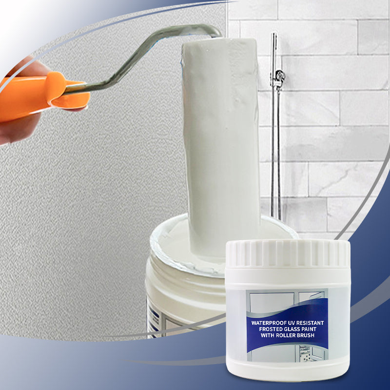 🔥Big Sale 49% OFF🔥Waterproof UV Resistant Frosted Glass Paint with Roller Brush