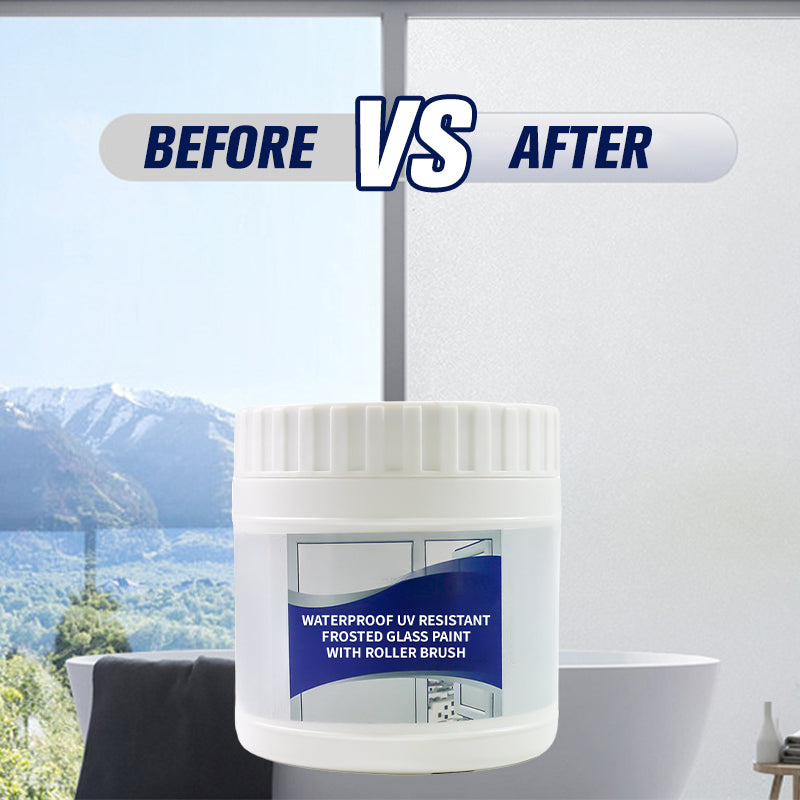 🔥Big Sale 49% OFF🔥Waterproof UV Resistant Frosted Glass Paint with Roller Brush