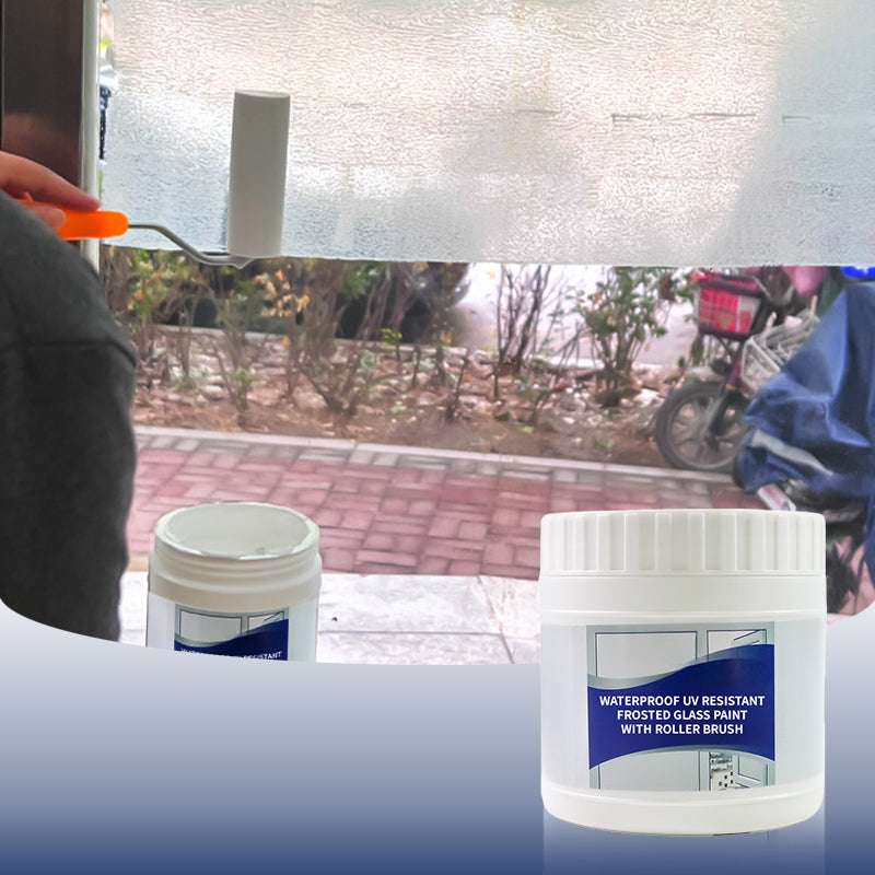 🔥Big Sale 49% OFF🔥Waterproof UV Resistant Frosted Glass Paint with Roller Brush