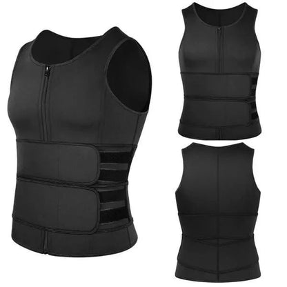 📢📢49%  OFF !! ⏰Men's Shapewear Sauna Vest Waist Trainer Double Belt🔥