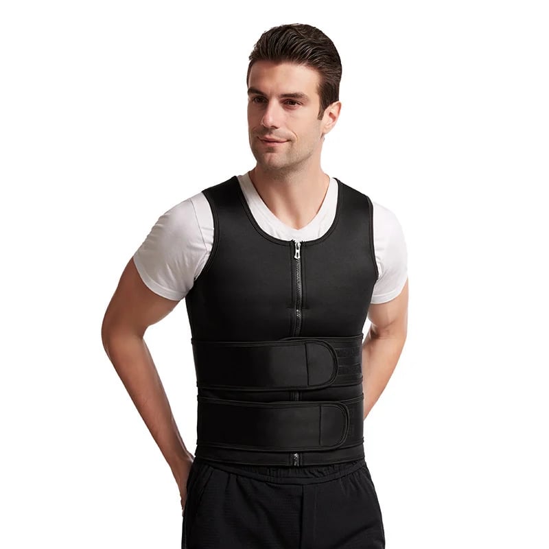 📢📢49%  OFF !! ⏰Men's Shapewear Sauna Vest Waist Trainer Double Belt🔥