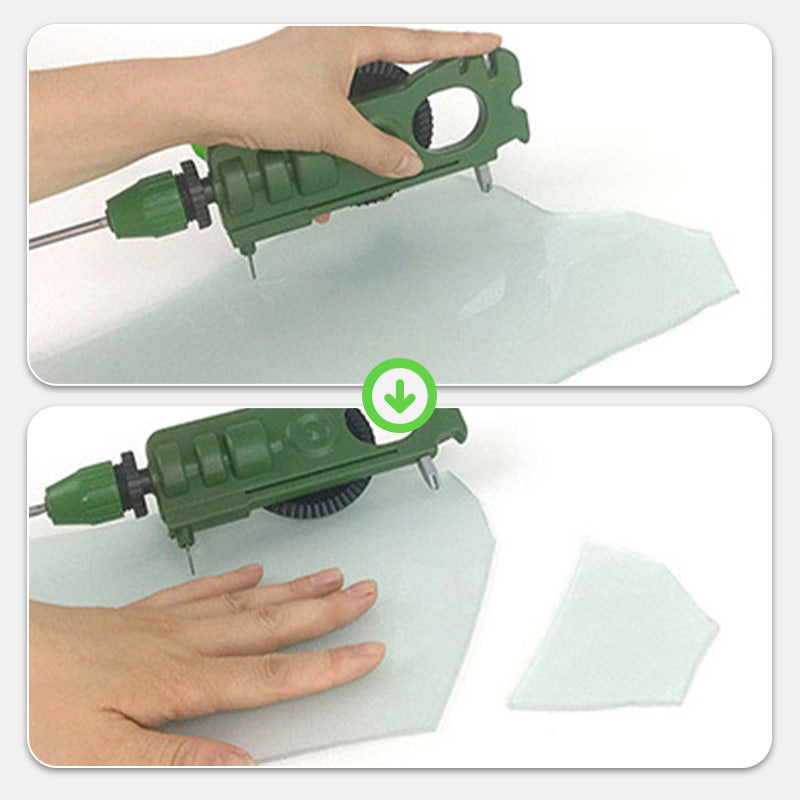 Multi-functional Glass Cutter with Drilling & Knife Sharpener