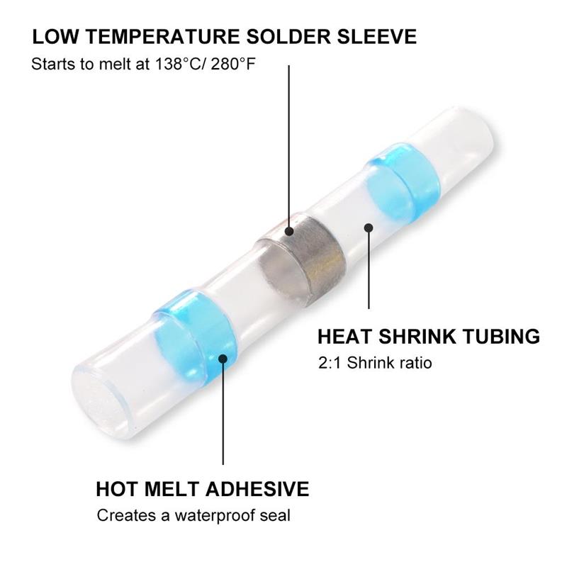 ⏰Haisstronica Solder-Seal Wire Connectors - Waterproof heat-shrink connectors with a self-soldering function