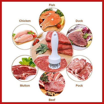 🥩  Stainless Steel Meat Tenderizer Needle – 21 Blades, Fast Marinade, Easy Clean 🔪
