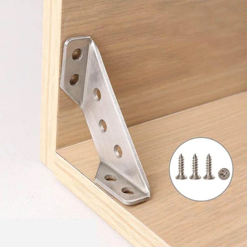 🔥Hot Sale 49% OFF🔥🔧 UNIVERSAL STAINLESS STEEL FURNITURE CORNER BRACES — Triangular Stability Reinforcement | Rust-Proof Structural Support & Easy Install 🔧