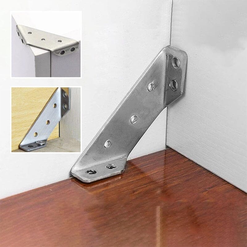 🔥Hot Sale 49% OFF🔥🔧 UNIVERSAL STAINLESS STEEL FURNITURE CORNER BRACES — Triangular Stability Reinforcement | Rust-Proof Structural Support & Easy Install 🔧