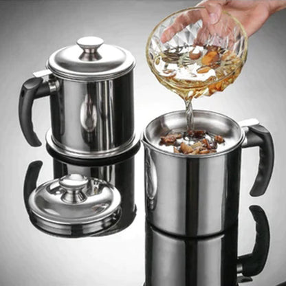 🍳 LIMITED-TIME 49% OFF! ✨ 304 Stainless Steel Oil Keeper with Filter – Food-Grade, Fine Mesh, Drip-Proof 🛡️