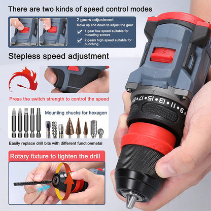 Electric Drill & Screwdriver with Removable Chuck
