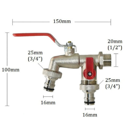 🔥 Hot sale 49% OFF🔥Universal Stainless Steel Double Outlet Garden Water Faucet