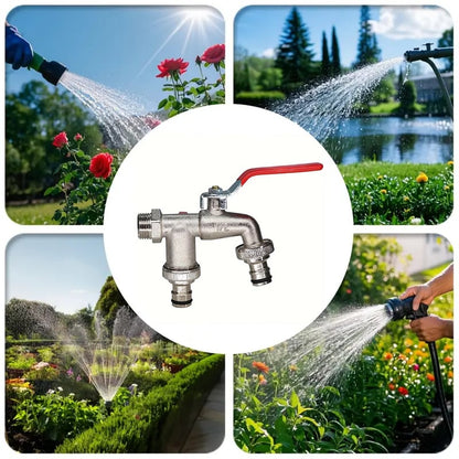 🔥 Hot sale 49% OFF🔥Universal Stainless Steel Double Outlet Garden Water Faucet