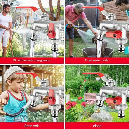 🔥 Hot sale 49% OFF🔥Universal Stainless Steel Double Outlet Garden Water Faucet