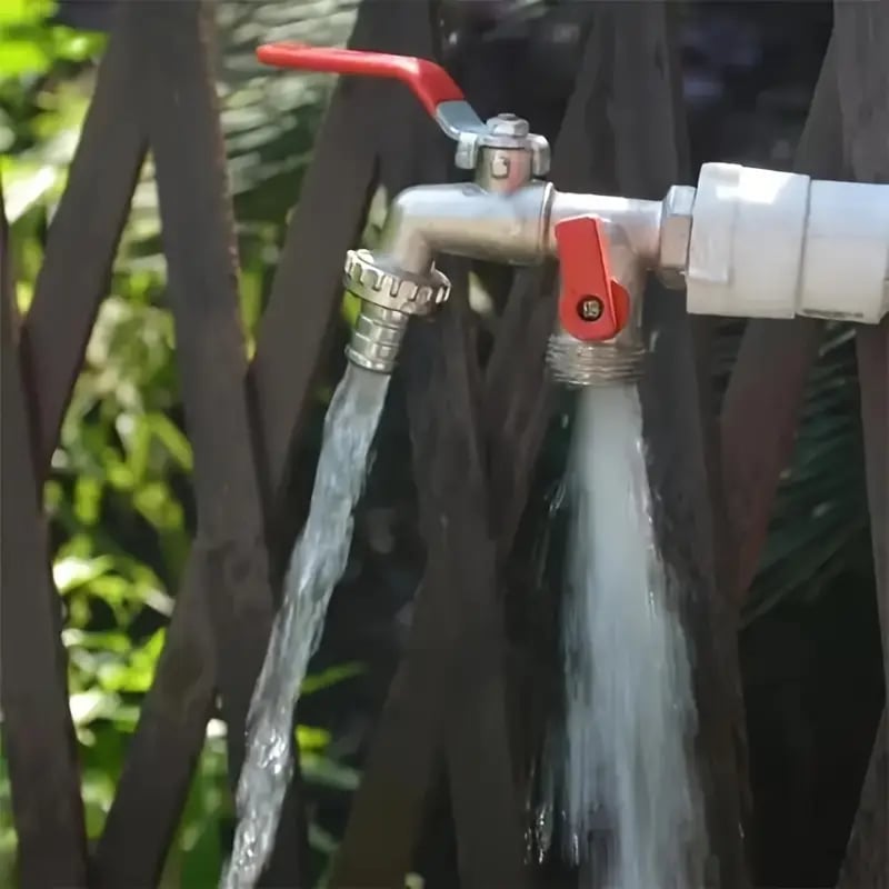 🔥 Hot sale 49% OFF🔥Universal Stainless Steel Double Outlet Garden Water Faucet