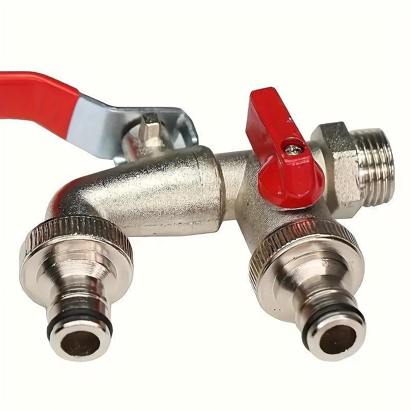 🔥 Hot sale 49% OFF🔥Universal Stainless Steel Double Outlet Garden Water Faucet