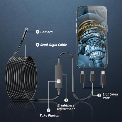 📱🔍 49% OFF! Waterproof HD Endoscope Camera – 200W HD, 8mm probe. Type-C/Micro/Lightning – plug & play with 99% phones. Ideal for tight spaces! 🔌✨