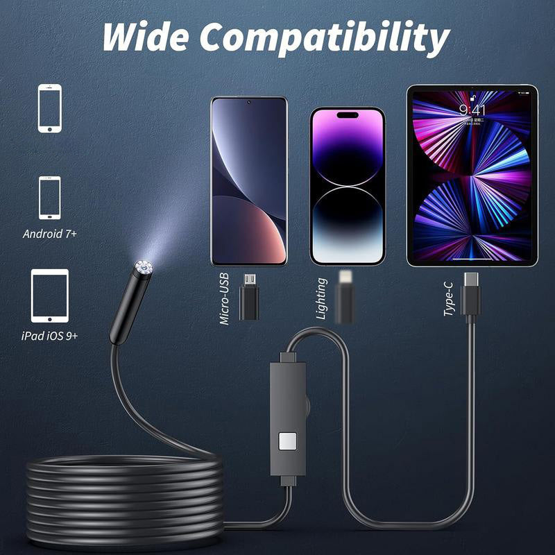 📱🔍 49% OFF! Waterproof HD Endoscope Camera – 200W HD, 8mm probe. Type-C/Micro/Lightning – plug & play with 99% phones. Ideal for tight spaces! 🔌✨