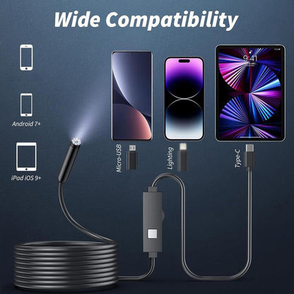 📱🔍 49% OFF! Waterproof HD Endoscope Camera – 200W HD, 8mm probe. Type-C/Micro/Lightning – plug & play with 99% phones. Ideal for tight spaces! 🔌✨