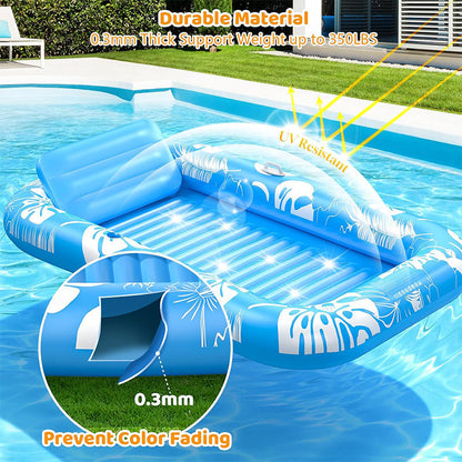 🥳2026 HOT SALE🥳💞50K+ SOLD!😎💦 49% OFF! Inflatable Tanning Pool Lounger – Smart spray cools you automatically. Detachable pillow, cup holders & safety handles. Holds 2 adults (350lb). Perfect for garden or beach! 🏖️🌞