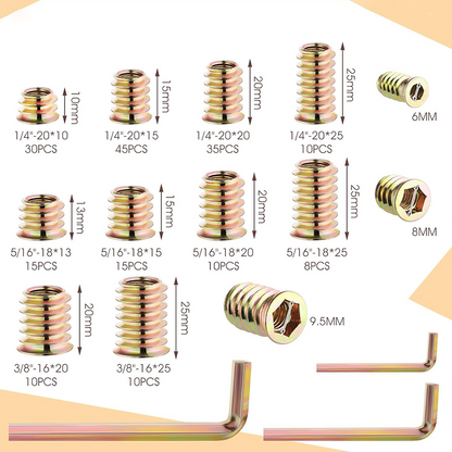 188 PCS Hexagon Socket Nuts Set