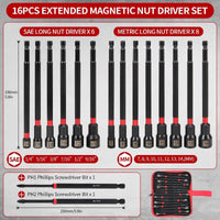 16-Piece Magnetic Nut Driver Set