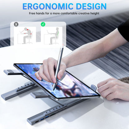 🖥️New Arrival Hot Sale - 40% OFF!⚡USB-C Docking Station Laptop Stand with 4K HDMI