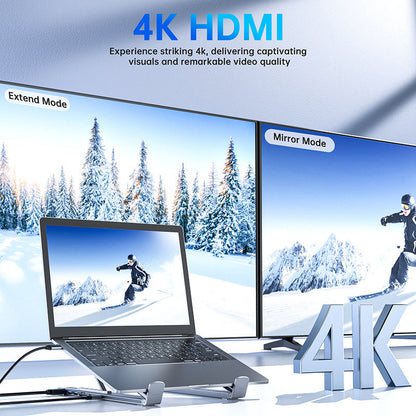 🖥️New Arrival Hot Sale - 40% OFF!⚡USB-C Docking Station Laptop Stand with 4K HDMI