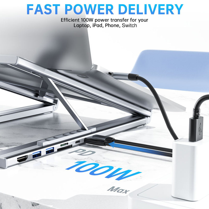 🖥️New Arrival Hot Sale - 40% OFF!⚡USB-C Docking Station Laptop Stand with 4K HDMI