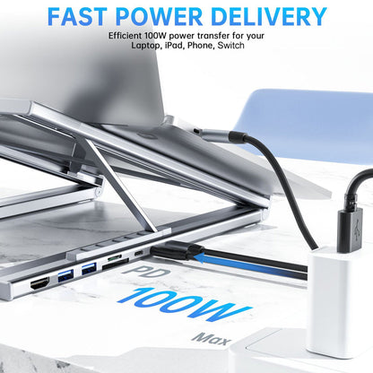 🖥️New Arrival Hot Sale - 40% OFF!⚡USB-C Docking Station Laptop Stand with 4K HDMI