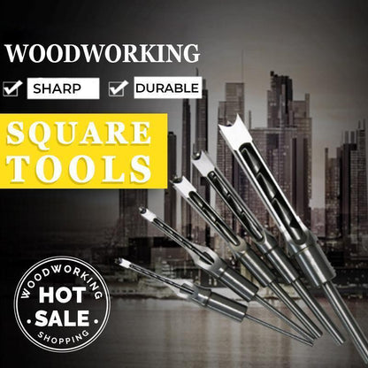 ⚙️Specialized mortise chisel drill bit for square holes! Carbon steel sharp cutting edge delivers precision and efficiency—the carpenter's secret weapon. 🔧