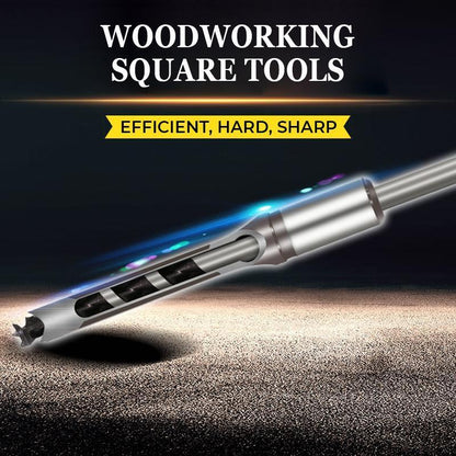 ⚙️Specialized mortise chisel drill bit for square holes! Carbon steel sharp cutting edge delivers precision and efficiency—the carpenter's secret weapon. 🔧