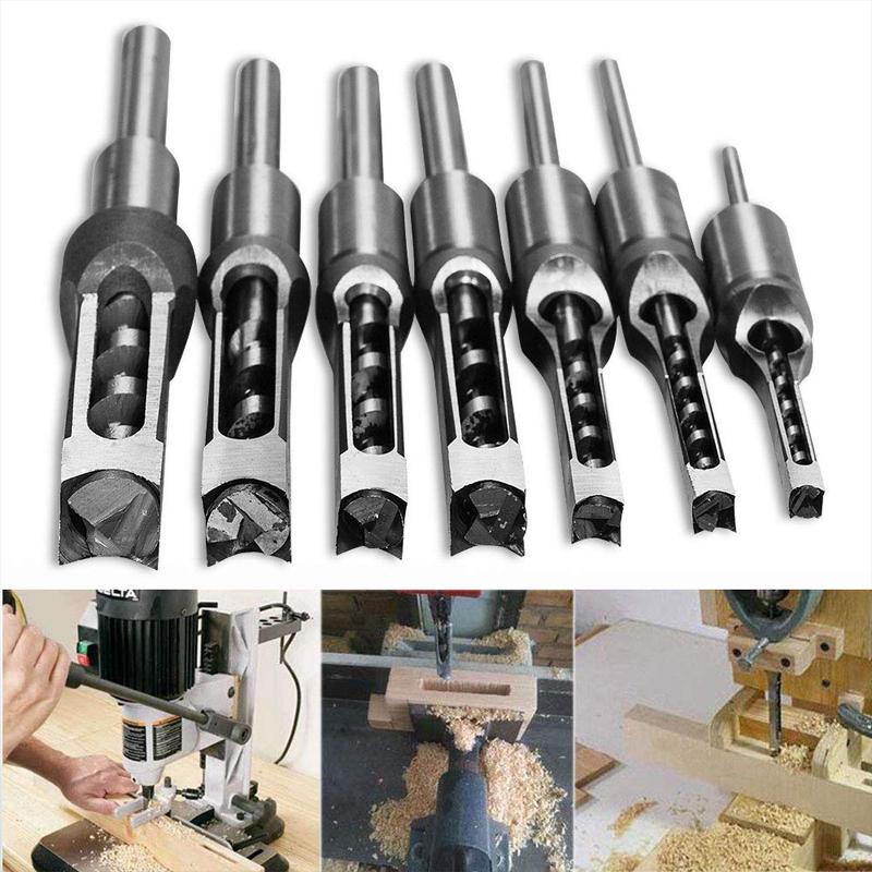 ⚙️Specialized mortise chisel drill bit for square holes! Carbon steel sharp cutting edge delivers precision and efficiency—the carpenter's secret weapon. 🔧