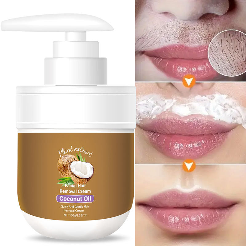 🎁 Buy 2 get 1 FREE! 🥥✨ Coconut facial hair removal cream – Gentle & effective（Suitable for full-body use）