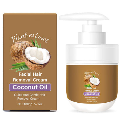 🎁 Buy 2 get 1 FREE! 🥥✨ Coconut facial hair removal cream – Gentle & effective（Suitable for full-body use）