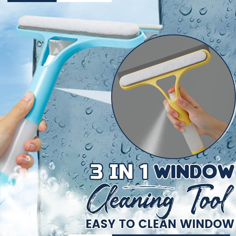 🧼 49% OFF NOW! 💧 3 in 1 Window Cleaning Tool – Spray, Scrub & Wipe, Streak-Free, Multi-Surface ✨