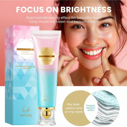 ✨🦷 Buy 1 Get 1 Free! Niacinamide Whitening Toothpaste—brightens teeth with a fluoride-free formula that safely protects enamel!💎🌸