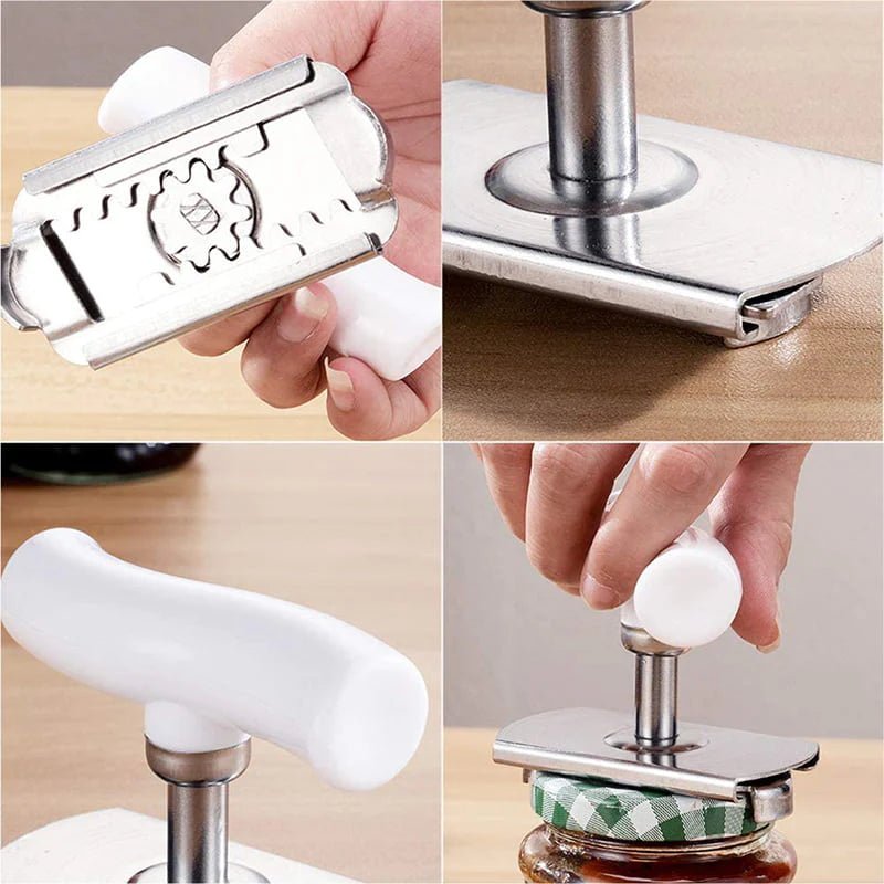 🥫 49% OFF NOW! 🔧 Easy Adjustable Stainless Steel Cap Opener – Fits 3–9.5cm Lids, Multi-Function & Arthritis-Friendly – Must-Have Kitchen Tool ✨