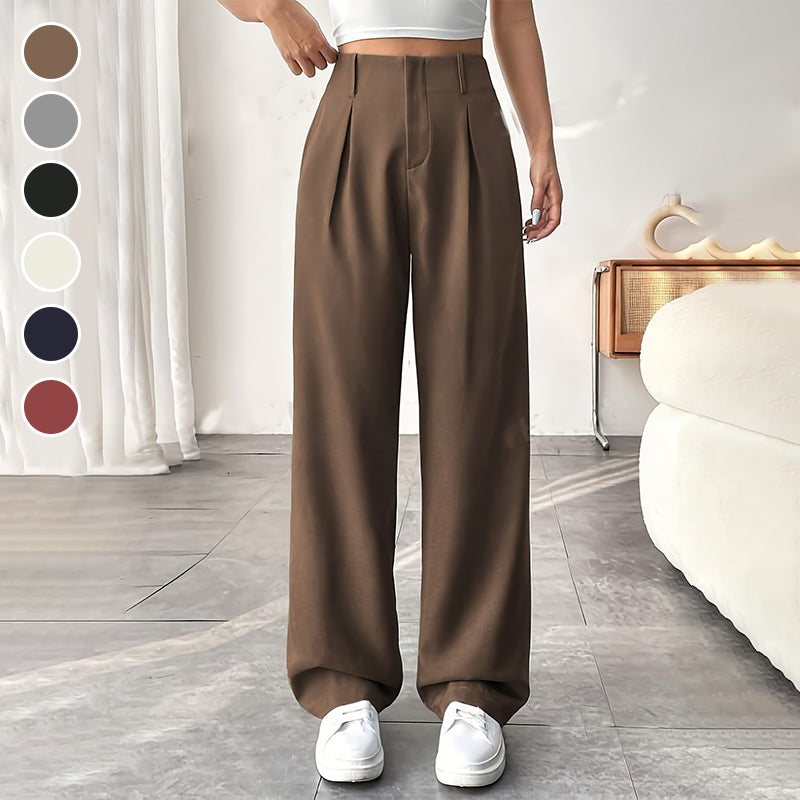 🏆2026 New Style 49% OFF💝Women's High Waisted Straight Leg Work Trousers with Side Pockets -✨Smart & Casual Look for Office and Beyond