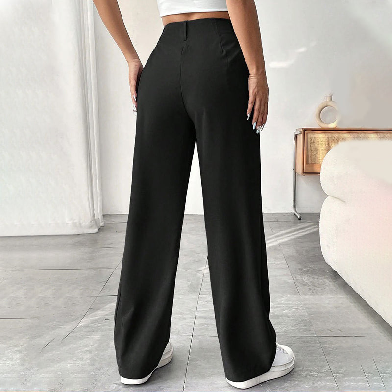 🏆2026 New Style 49% OFF💝Women's High Waisted Straight Leg Work Trousers with Side Pockets -✨Smart & Casual Look for Office and Beyond