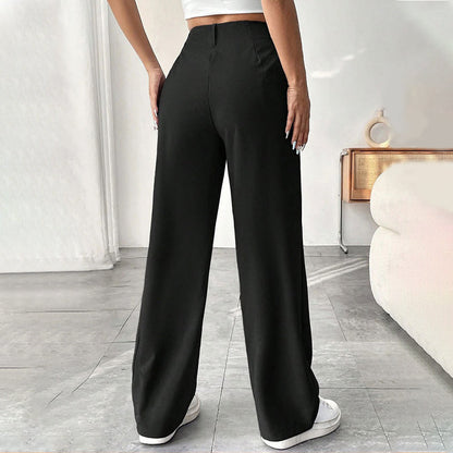 🏆2026 New Style 49% OFF💝Women's High Waisted Straight Leg Work Trousers with Side Pockets -✨Smart & Casual Look for Office and Beyond