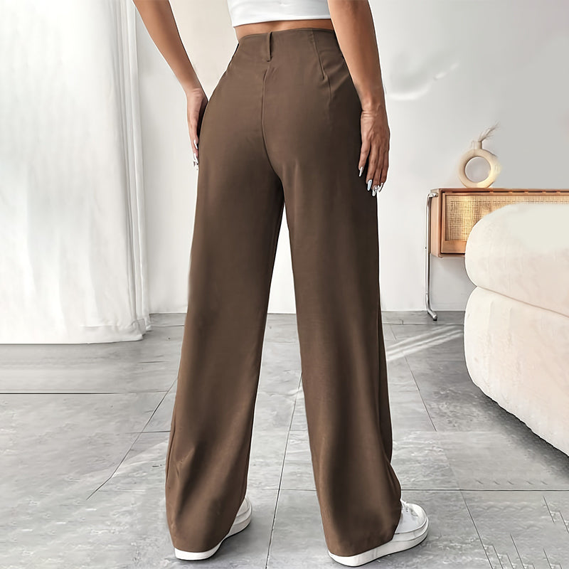 🏆2026 New Style 49% OFF💝Women's High Waisted Straight Leg Work Trousers with Side Pockets -✨Smart & Casual Look for Office and Beyond