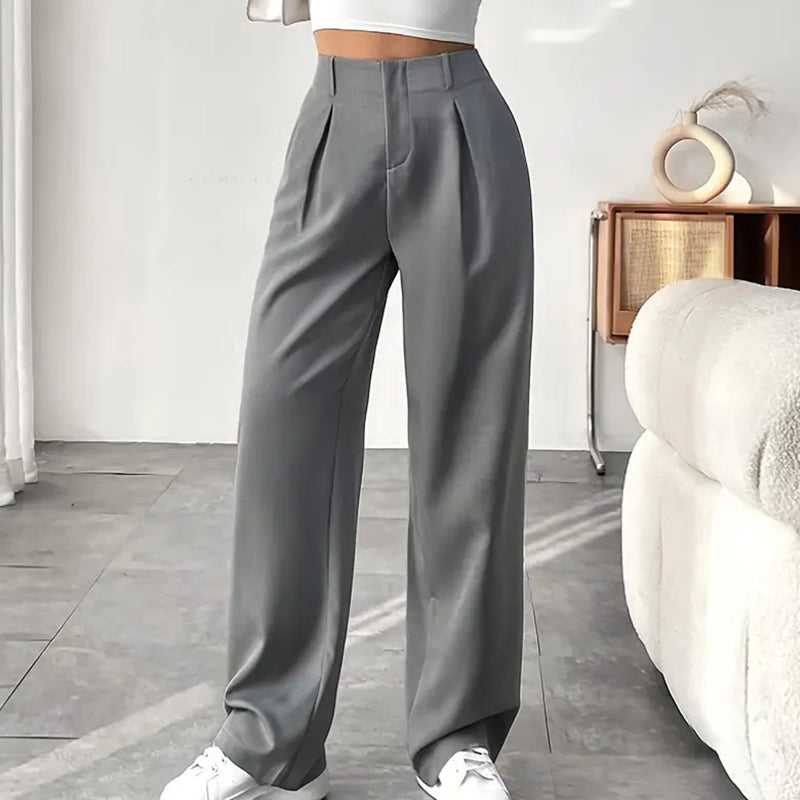 🏆2026 New Style 49% OFF💝Women's High Waisted Straight Leg Work Trousers with Side Pockets -✨Smart & Casual Look for Office and Beyond