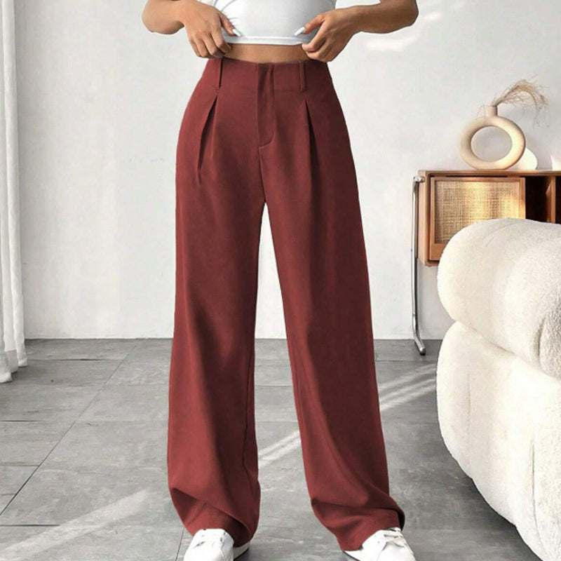 🏆2026 New Style 49% OFF💝Women's High Waisted Straight Leg Work Trousers with Side Pockets -✨Smart & Casual Look for Office and Beyond